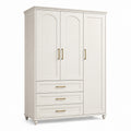 Armoire en bois MDF blanc avec 3 portes et 3 tiroirs 180cm x 120cm x 50cm