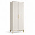 Armoire haute en MDF avec portes et pieds dorés