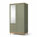 Armoire en Bois avec Miroir en Verre Trempé Vert