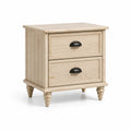 Table de nuit en bois avec 2 tiroirs en chêne clair