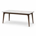 Table rectangulaire en marbre et bois de noyer 160x90 cm