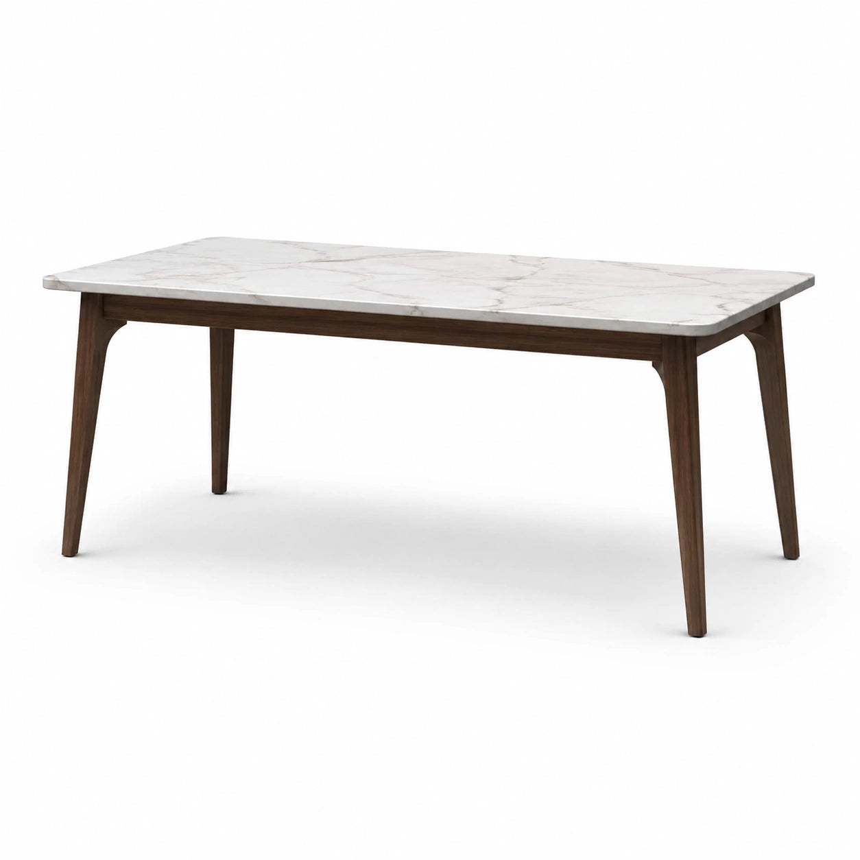 Table rectangulaire en marbre et bois de noyer 160x90 cm