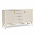 Buffet bois et métal 155x45x85 cm blanc