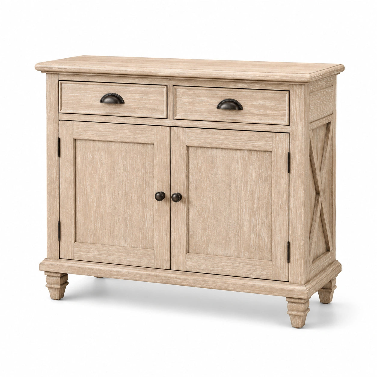 Buffet en bois avec tiroirs et portes beige