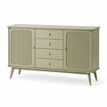Buffet en bois avec tiroirs et portes en vert, 150x40x80 cm