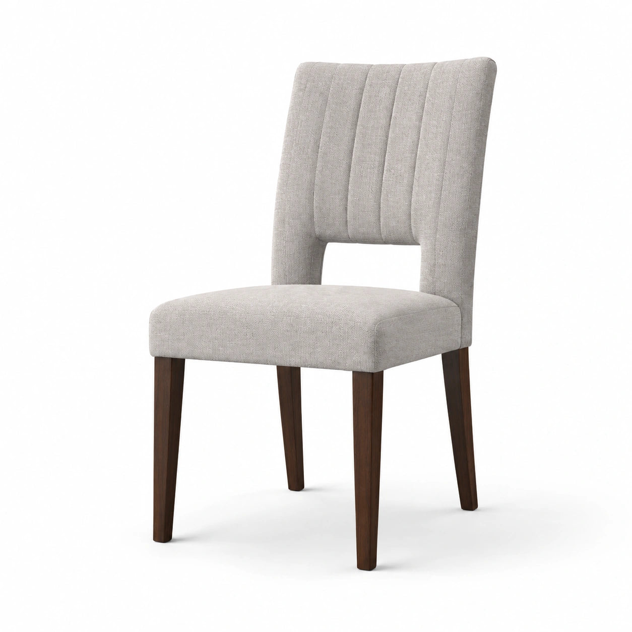 Chaise en bois avec revêtement en tissu polyester beige