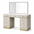 Coiffeuse en bois avec tiroirs et miroir rectangulaire