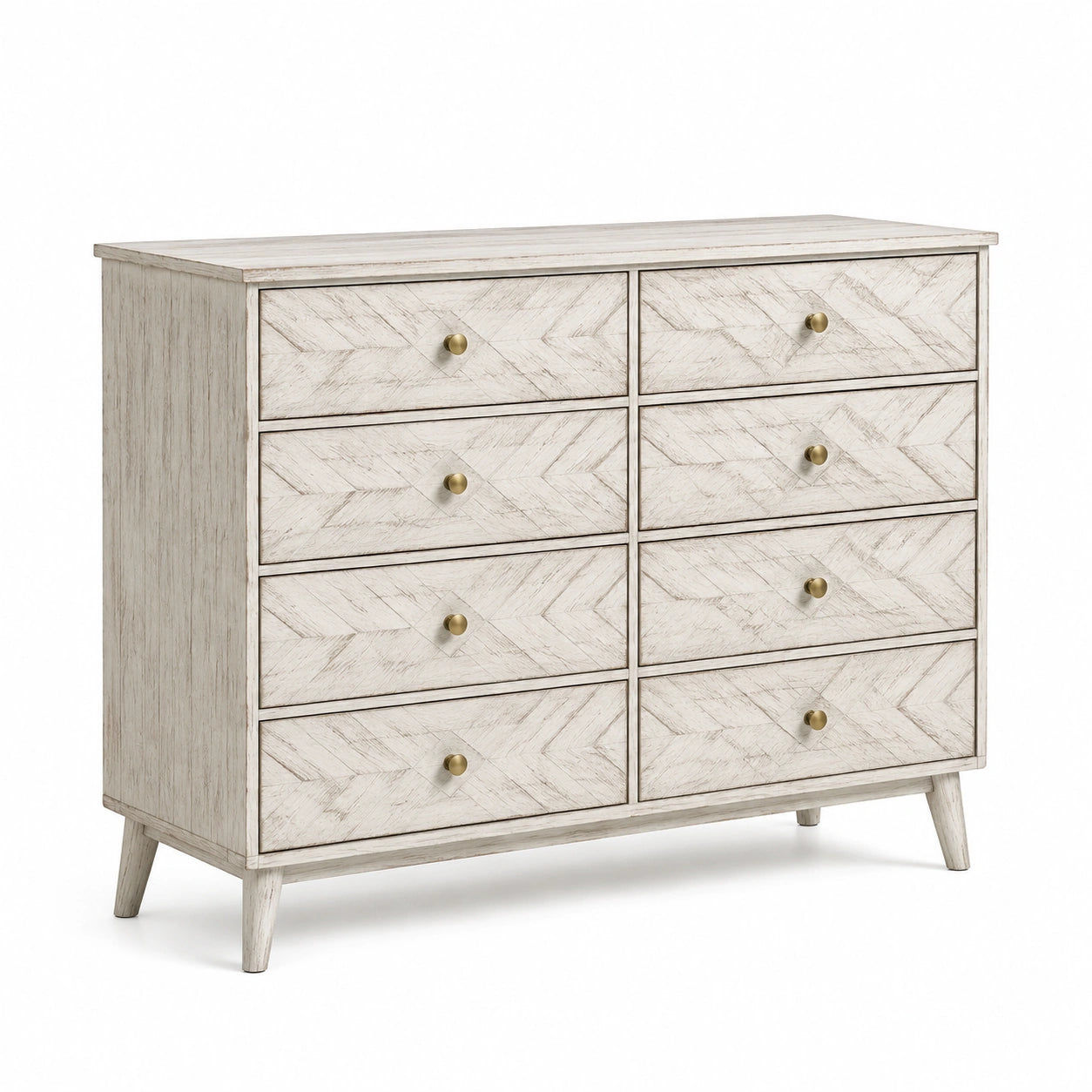 Commode en bois 8 tiroirs en contreplaqué de pin blanc